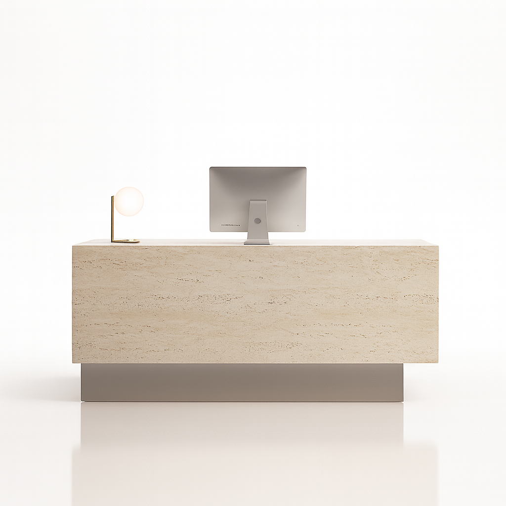 Stone Rectangle Reception Desk